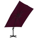  Parasol wiszący z aluminiowym słupkiem, 300x300 cm, bordowy