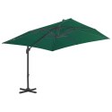  Parasol wiszący z aluminiowym słupkiem, 300x300 cm, zielony