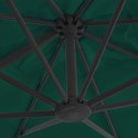  Parasol wiszący z aluminiowym słupkiem, 300x300 cm, zielony