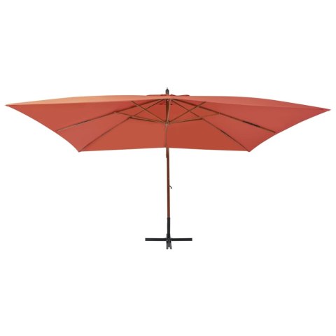 Wiszący parasol z drewnianym słupkiem, 400x300 cm, terakotowy Wiszący parasol z drewnianym słupkiem, 400x300 cm, terakotowy