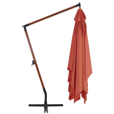 Wiszący parasol z drewnianym słupkiem, 400x300 cm, terakotowy Wiszący parasol z drewnianym słupkiem, 400x300 cm, terakotowy