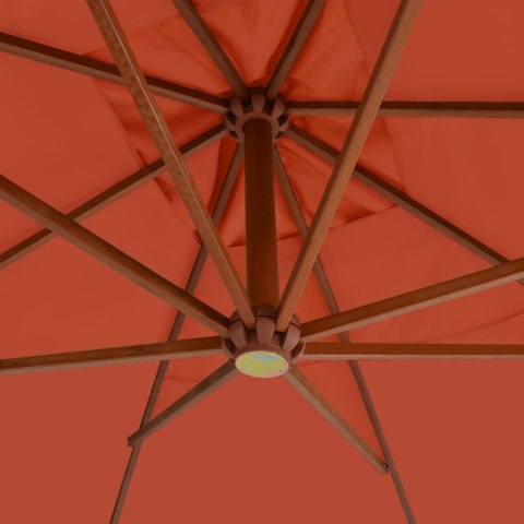 Wiszący parasol z drewnianym słupkiem, 400x300 cm, terakotowy Wiszący parasol z drewnianym słupkiem, 400x300 cm, terakotowy