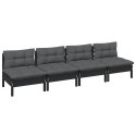  4-osobowa sofa ogrodowa z antracytowymi poduszkami, sosnowa