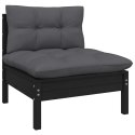  4-osobowa sofa ogrodowa z antracytowymi poduszkami, sosnowa