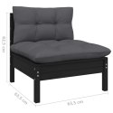  4-osobowa sofa ogrodowa z antracytowymi poduszkami, sosnowa