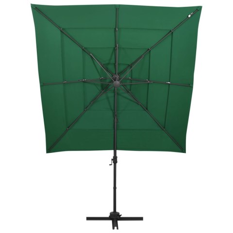 4-poziomowy parasol na aluminiowym słupku, zielony, 250x250 cm 4-poziomowy parasol na aluminiowym słupku, zielony, 250x250 cm