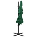  4-poziomowy parasol na aluminiowym słupku, zielony, 250x250 cm
