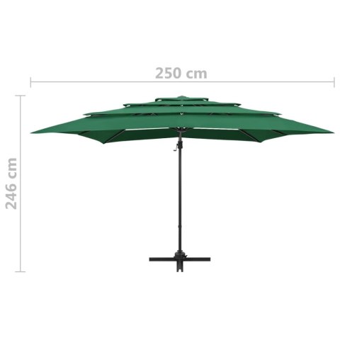 4-poziomowy parasol na aluminiowym słupku, zielony, 250x250 cm 4-poziomowy parasol na aluminiowym słupku, zielony, 250x250 cm