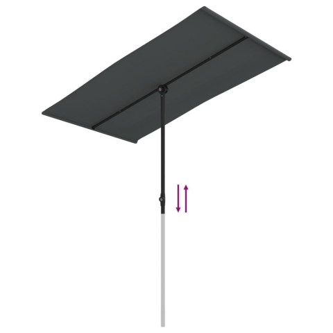 Parasol ogrodowy na aluminiowym słupku, 180x110 cm, antracytowy Parasol ogrodowy na aluminiowym słupku, 180x110 cm, antracytowy