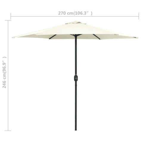 Parasol ogrodowy na aluminiowym słupku, 270x246 cm, piaskowy Parasol ogrodowy na aluminiowym słupku, 270x246 cm, piaskowy