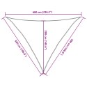  Żagiel przeciwsłoneczny, 160 g/m², czarny, 5x5x6 m, HDPE