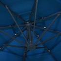  4-poziomowy parasol na aluminiowym słupku, niebieski, 3x3 m