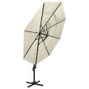  4-poziomowy parasol na aluminiowym słupku, piaskowy, 3x3 m