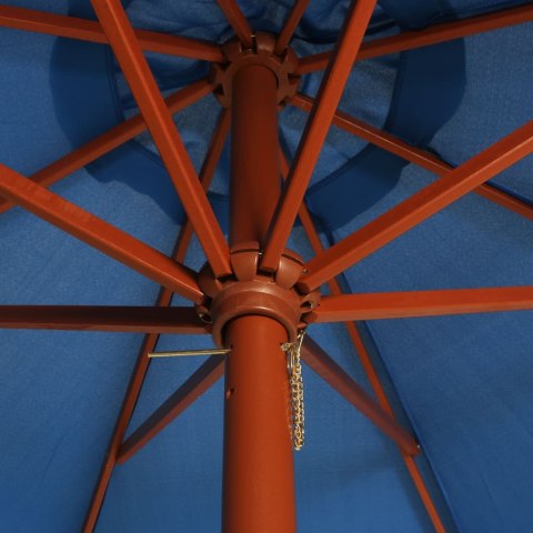Parasol ogrodowy na drewnianym słupku, 300x258 cm, niebieski Parasol ogrodowy na drewnianym słupku, 300x258 cm, niebieski