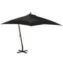  Parasol ogrodowy wiszący, na jodłowym słupku, czarny, 3x3 m