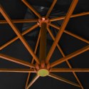  Parasol ogrodowy wiszący, na jodłowym słupku, czarny, 3x3 m