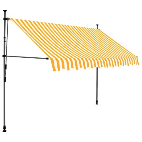 Ręcznie zwijana markiza z LED, 250 cm, biało-pomarańczowa Ręcznie zwijana markiza z LED, 250 cm, biało-pomarańczowa