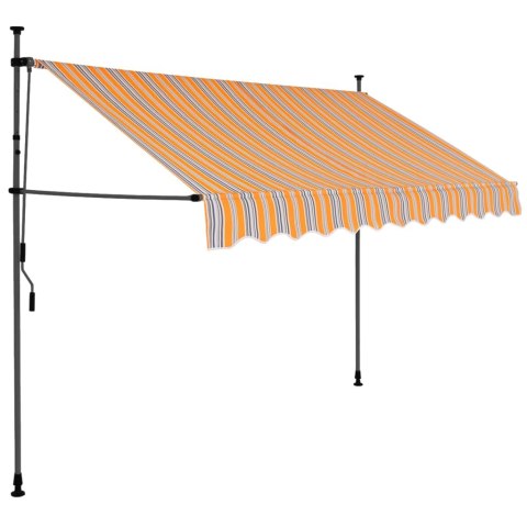Ręcznie zwijana markiza z LED, 250 cm, żółto-niebieska Ręcznie zwijana markiza z LED, 250 cm, żółto-niebieska