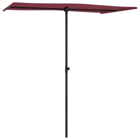 Parasol ogrodowy na aluminiowym słupku, 180x110 cm, bordowy Parasol ogrodowy na aluminiowym słupku, 180x110 cm, bordowy