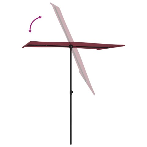 Parasol ogrodowy na aluminiowym słupku, 180x110 cm, bordowy Parasol ogrodowy na aluminiowym słupku, 180x110 cm, bordowy