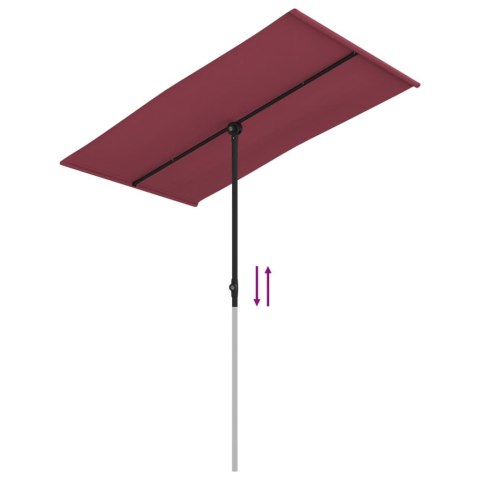 Parasol ogrodowy na aluminiowym słupku, 180x110 cm, bordowy Parasol ogrodowy na aluminiowym słupku, 180x110 cm, bordowy