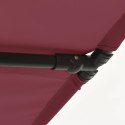 Parasol ogrodowy na aluminiowym słupku, 180x110 cm, bordowy