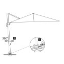  Parasol wiszący z aluminiowym słupkiem, 300x300 cm, antracytowy