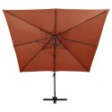  Parasol wiszący z podwójną czaszą, 300x300 cm, terakota