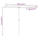  Parasol ogrodowy na aluminiowym słupku, 2x1,5 m, taupe
