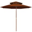  Parasol ogrodowy z dwupoziomową czaszą, terakota, 270 cm