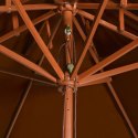  Parasol ogrodowy z dwupoziomową czaszą, terakota, 270 cm