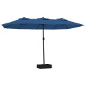  Podwójny parasol ogrodowy z LED, niebieski, 449x245 cm