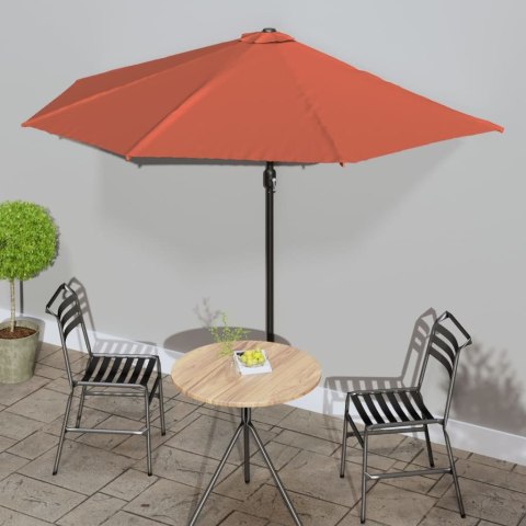  Półparasol balkonowy, aluminium, terakota, 300x155x223 cm