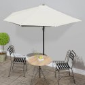  Półparasol balkonowy na słupku z aluminium, 300x155cm, piaskowy