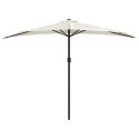  Półparasol balkonowy na słupku z aluminium, 300x155cm, piaskowy