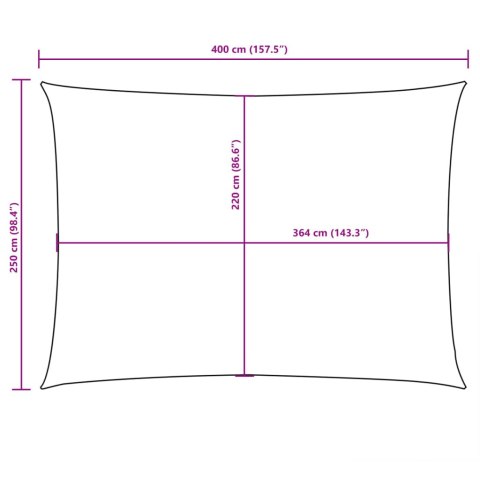 Prostokątny żagiel ogrodowy, tkanina Oxford, 2,5x4 m, czarny Prostokątny żagiel ogrodowy, tkanina Oxford, 2,5x4 m, czarny