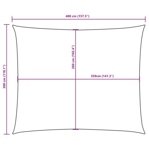 Prostokątny żagiel ogrodowy, tkanina Oxford, 3x4 m, taupe Prostokątny żagiel ogrodowy, tkanina Oxford, 3x4 m, taupe