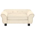 VidaXL Sofa dla psa, kremowa, 72x45x30 cm, pluszowa