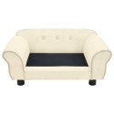 VidaXL Sofa dla psa, kremowa, 72x45x30 cm, pluszowa