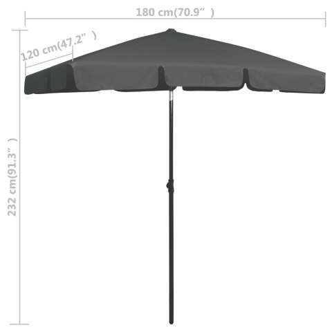 Parasol plażowy, antracytowy, 180x120 cm Parasol plażowy, antracytowy, 180x120 cm