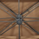  Parasol wiszący z podwójną czaszą, 400x300 cm, taupe