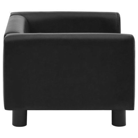 Sofa dla psa, czarna, 60x43x30 cm, plusz i sztuczna skóra Sofa dla psa, czarna, 60x43x30 cm, plusz i sztuczna skóra