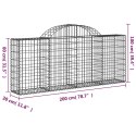  Kosze gabionowe, 6 szt, 200x30x80/100 cm, galwanizowane żelazo