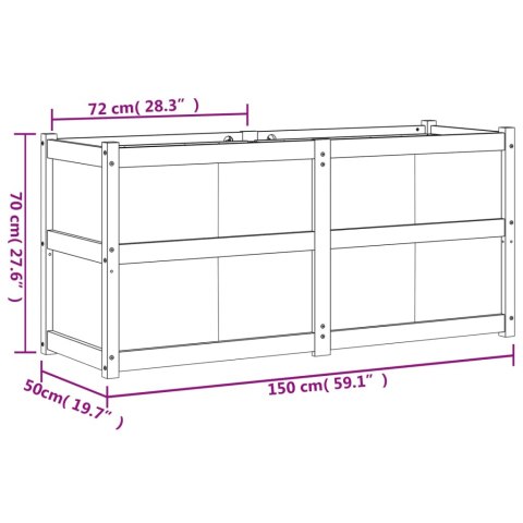 Donica ogrodowa, 150x50x70 cm, lite drewno sosnowe Donica ogrodowa, 150x50x70 cm, lite drewno sosnowe