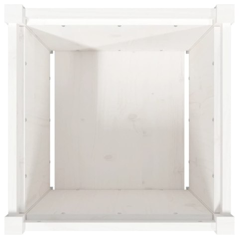 Donica ogrodowa, biała, 50x50x50 cm, lite drewno sosnowe Donica ogrodowa, biała, 50x50x50 cm, lite drewno sosnowe