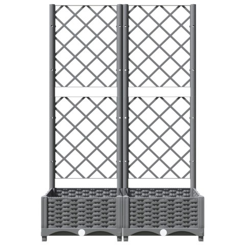 Donica ogrodowa z kratką, jasnoszara, 80x40x121,5 cm, PP Donica ogrodowa z kratką, jasnoszara, 80x40x121,5 cm, PP