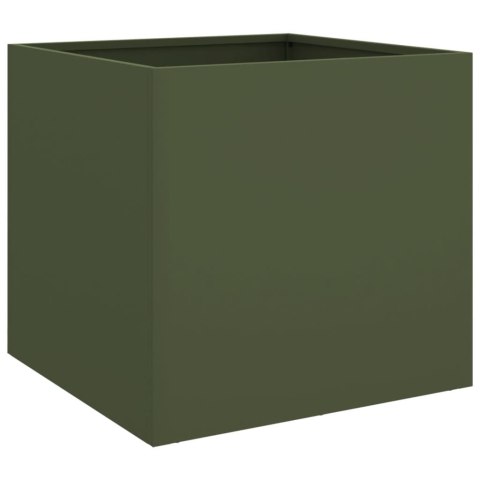 Donica, oliwkowa, 42x40x39 cm, stal Donica, oliwkowa, 42x40x39 cm, stal