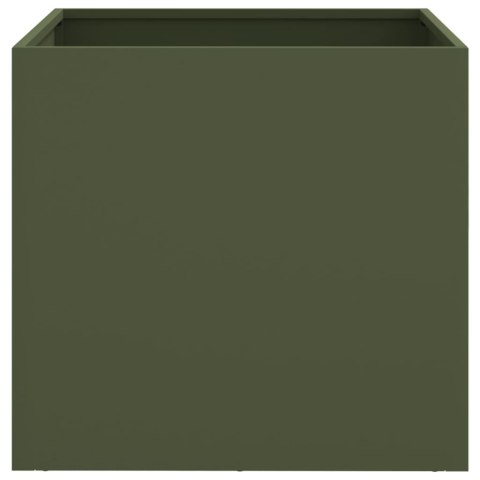 Donica, oliwkowa, 42x40x39 cm, stal Donica, oliwkowa, 42x40x39 cm, stal