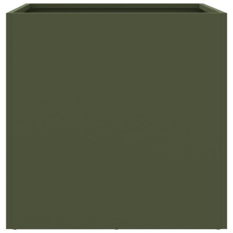 Donica, oliwkowa, 42x40x39 cm, stal Donica, oliwkowa, 42x40x39 cm, stal