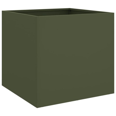 Donica, oliwkowa, 42x40x39 cm, stal Donica, oliwkowa, 42x40x39 cm, stal